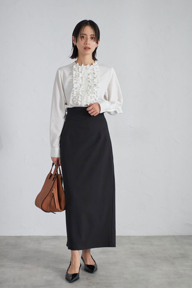 フロントフリルブラウス