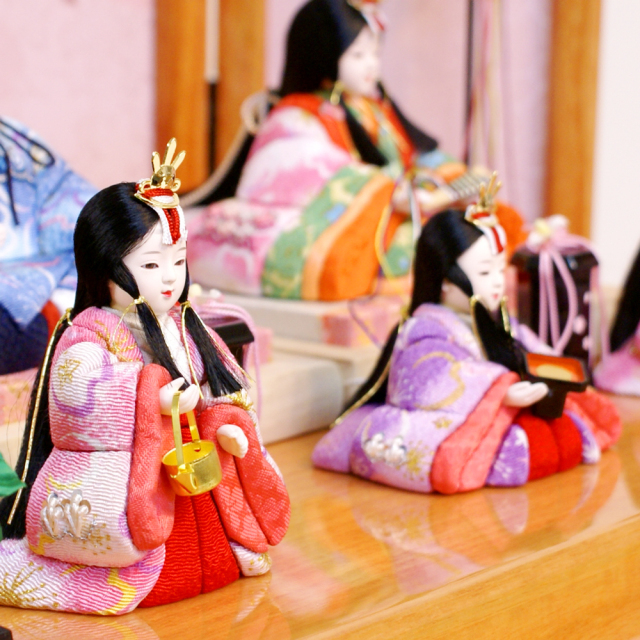 雛人形 久月 ほのか 虹彩雛 木目込み五人収納飾り(67958),71HC-32,送料