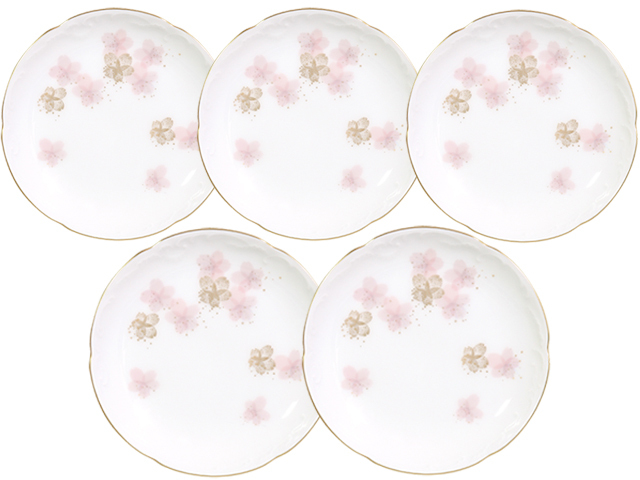 直営店限定＞桜シリーズ第3回「初御代桜」 15cm銘々皿5枚揃