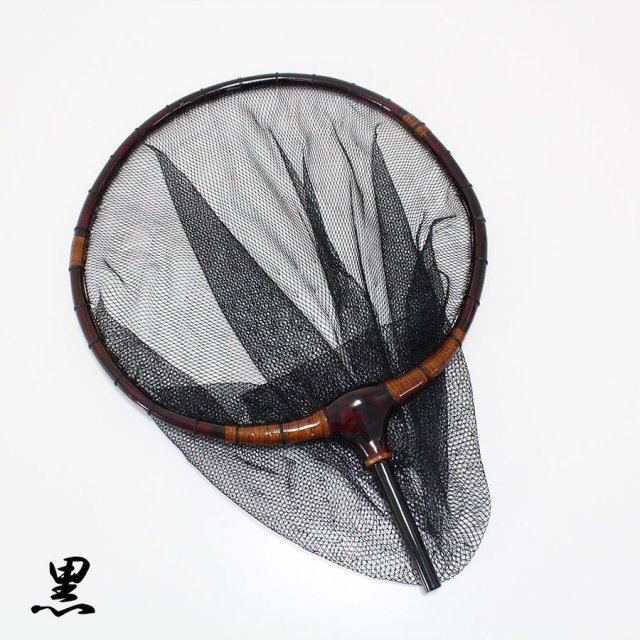 ヘラ師必見！ヘラブナ玉網セット 芳技 玉ノ柄 1本物 + 朱塗 籐巻き加工