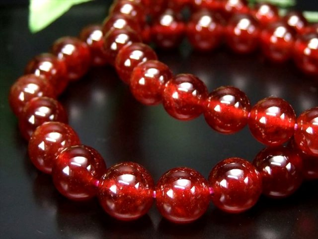 オレンジガーネット ヘソナイトガーネット ブレスレット 7mm-7.5mm×25