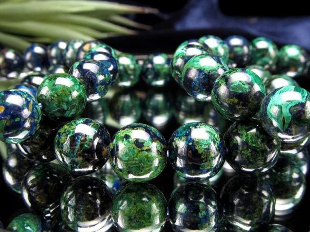 アズライトマラカイト ブレスレット 7mm-7.5mm×26珠前後 高品質！濃色