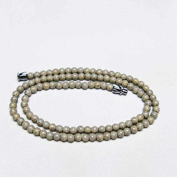 台湾産 北投石 天然ラジウム効果 ネックレス 4mm [T323-3048]