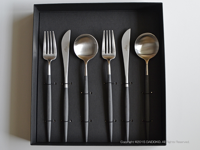 Cutipol Goa/クチポール/ブラックシルバー/ディナー6本セット ゴア