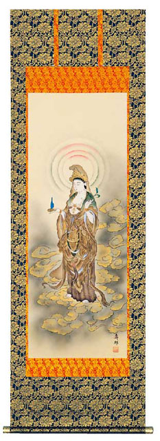 掛軸 雲上聖観音