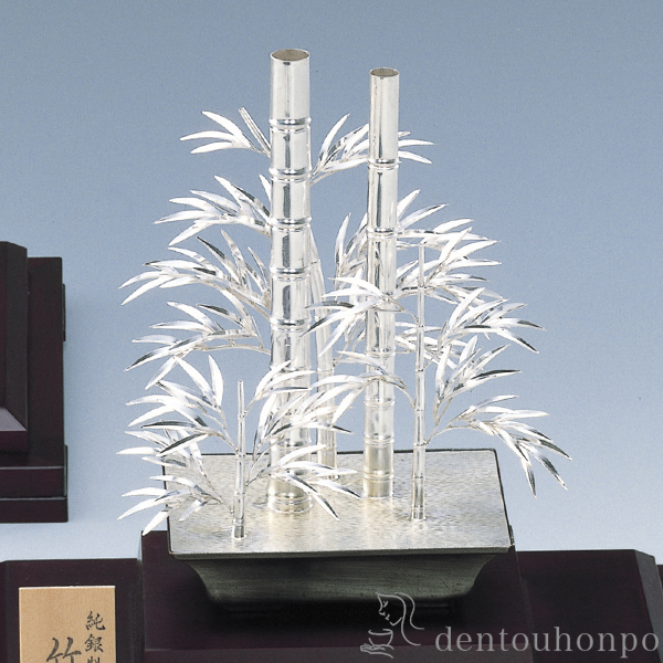 送料無料】 銀製 盆栽 竹 8号・150g / 光則（銀工芸） 高級