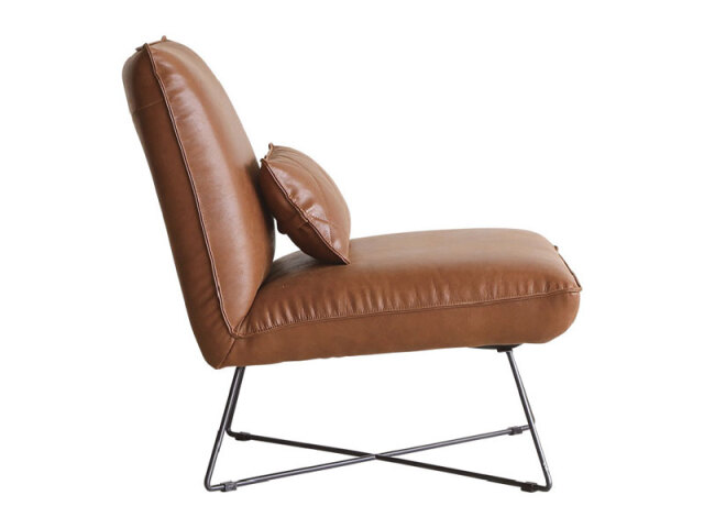 ロッコ 1人掛けソファ スーパーレザーテックス アーモンドブラウン