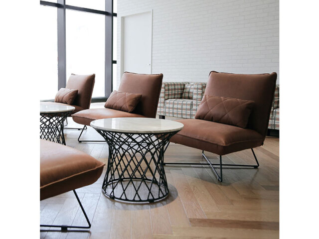 ロッコ 1人掛けソファ スーパーレザーテックス アーモンドブラウン