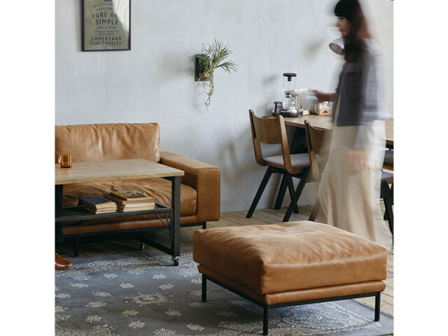 プルートソファ 専用スツール スーパーレザーテックス オーカーブラウン