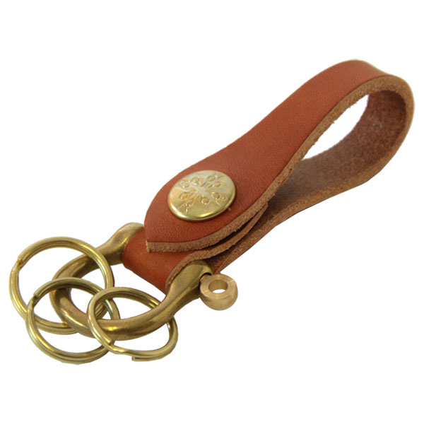 シャックルキーホルダー』(全5色)栃木ヌメ/真鍮製のシャックル(U字金具