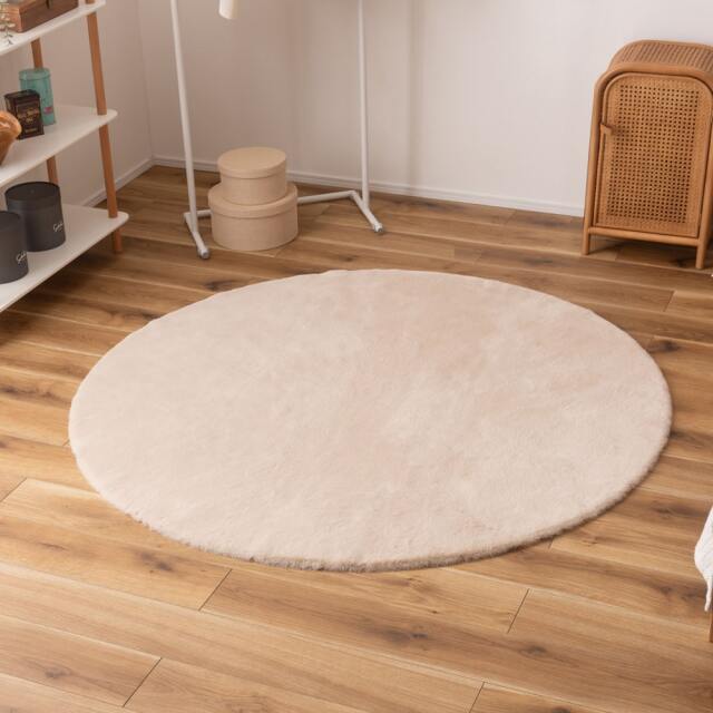 まるい形のふわふわセンターラグ 直径150｜北欧ヴィンテージ家具