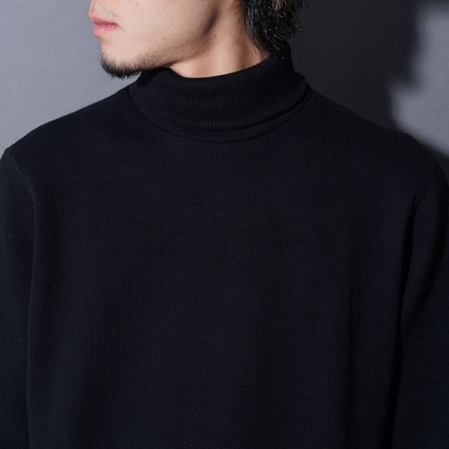 TR25AW-207 /「Naval High Neck L/S Tee / BLACK」コットンニット