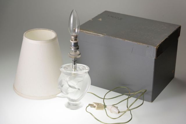 フランス 1970年代 ガラス LALIQUE ラリック テーブルランプ
