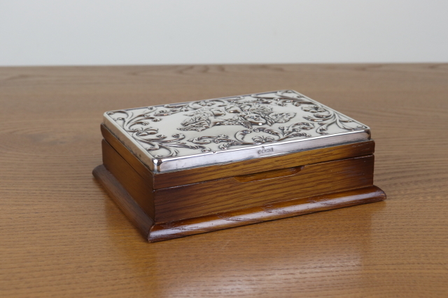 イギリス アンティーク ジュエリーボックス 天使 スターリングシルバー