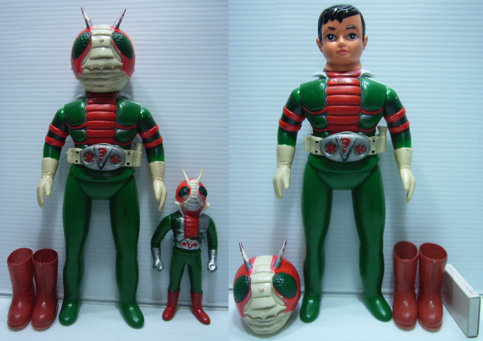 ポピー製 仮面ライダーV3 ミドルサイズ ソフビ フィギュア 希少 仮面