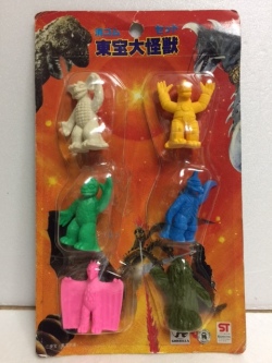 6体入☆山勝 東宝大怪獣 消しゴムセット バラゴン・メカゴジラ他 たて