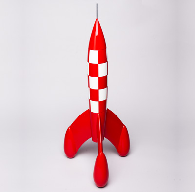 タンタン42cmレジン型模型 ロケット 『めざすは月』『月世界探検』より