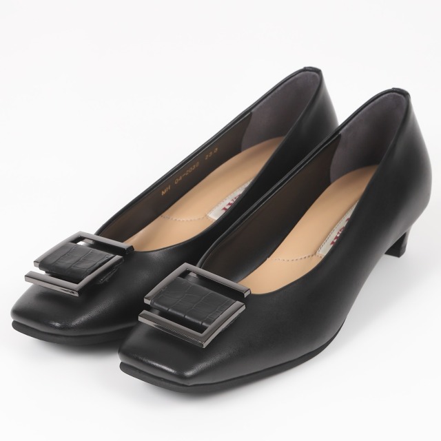 BARCLAY（バークレー）クロコバックルパンプス ブラック｜BARCLAY