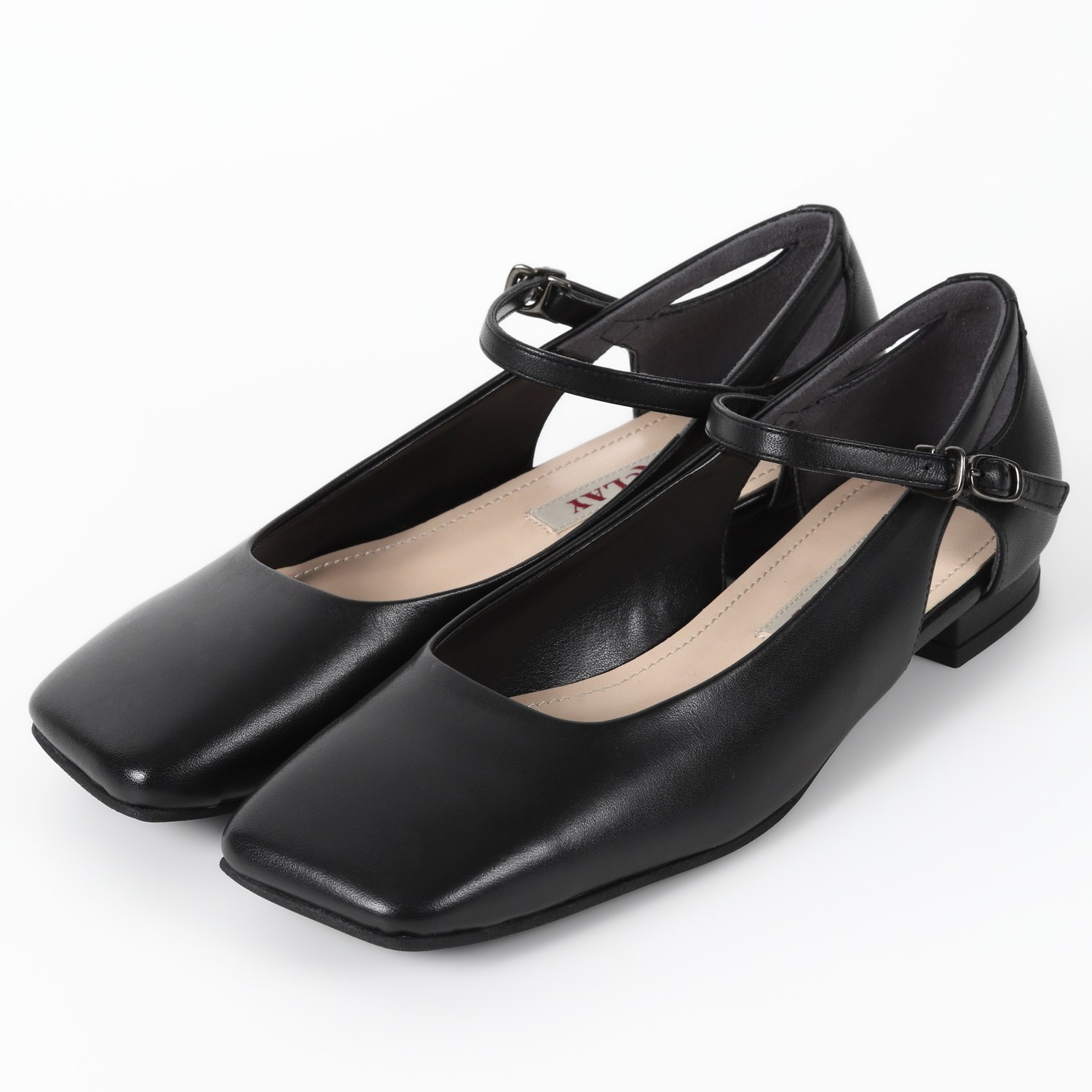 OUTLET】BARCLAY（バークレー）ワイドスクエアストラップパンプス