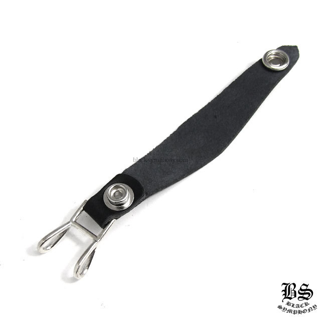 クロムハーツWベルトループハートボタンブラックレザー|クロムハーツ