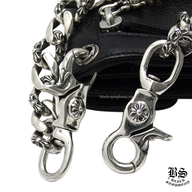 クロムハーツファンシーウォレットチェーンクロスショート2クリップ