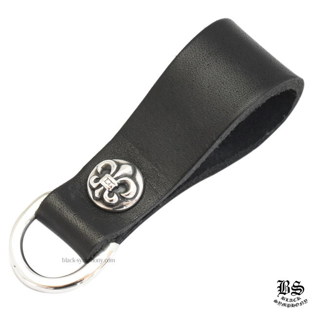 クロムハーツDキーリングBSフレアボタンブラックレザー|クロムハーツ