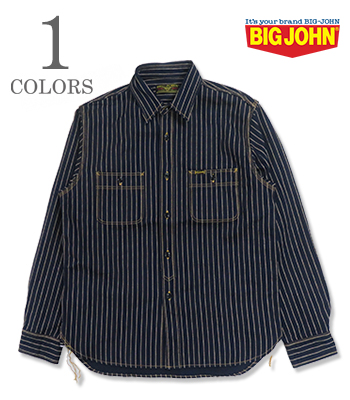 BIG JOHN ビッグジョン 長袖|ウォバッシュストライプ|ワークシャツ