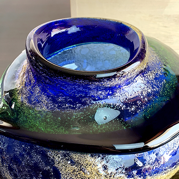 た60○豪華❗️高63cmツイスト 琉球ガラス花瓶 た60○豪華❗️高63cm