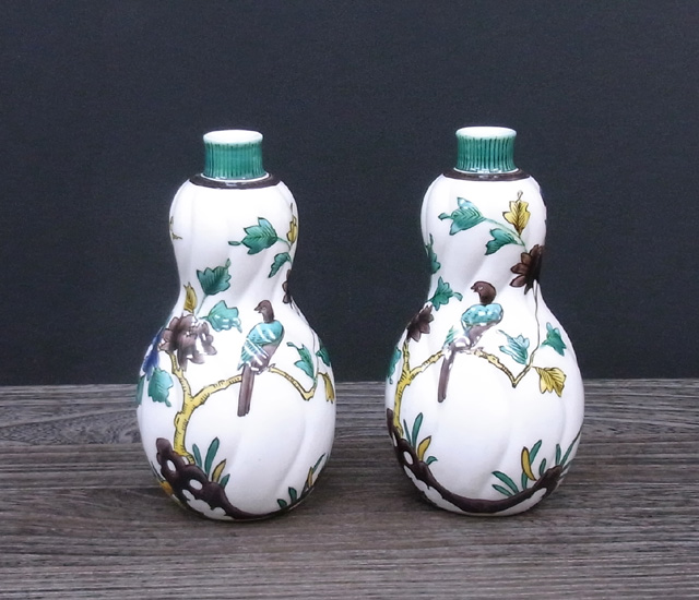 組徳利 古九谷花鳥 [ 二代 徳田八十吉 ]