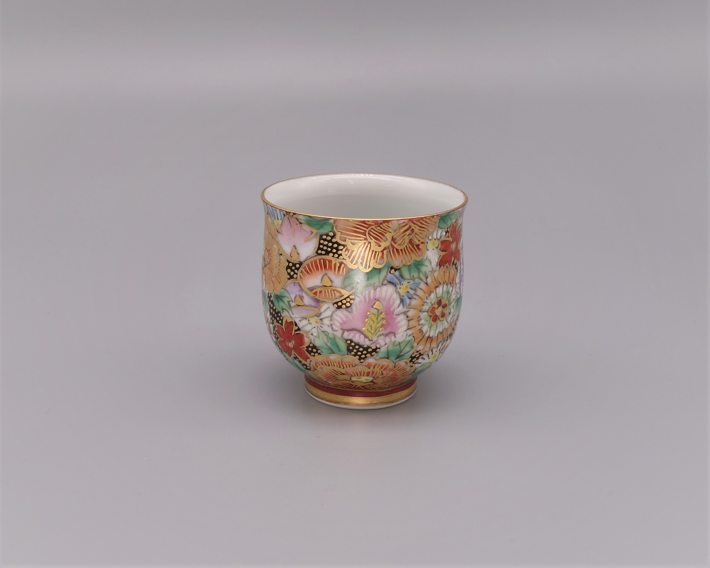 陶芸家 小野珀子 金襴手 ぐい呑 酒器 酒盃 共箱 九谷焼 猪口 【公式通販】