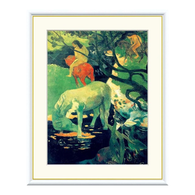 Paul Gauguin（ポール ゴーギャン） 白い馬 アートポスター（フレーム