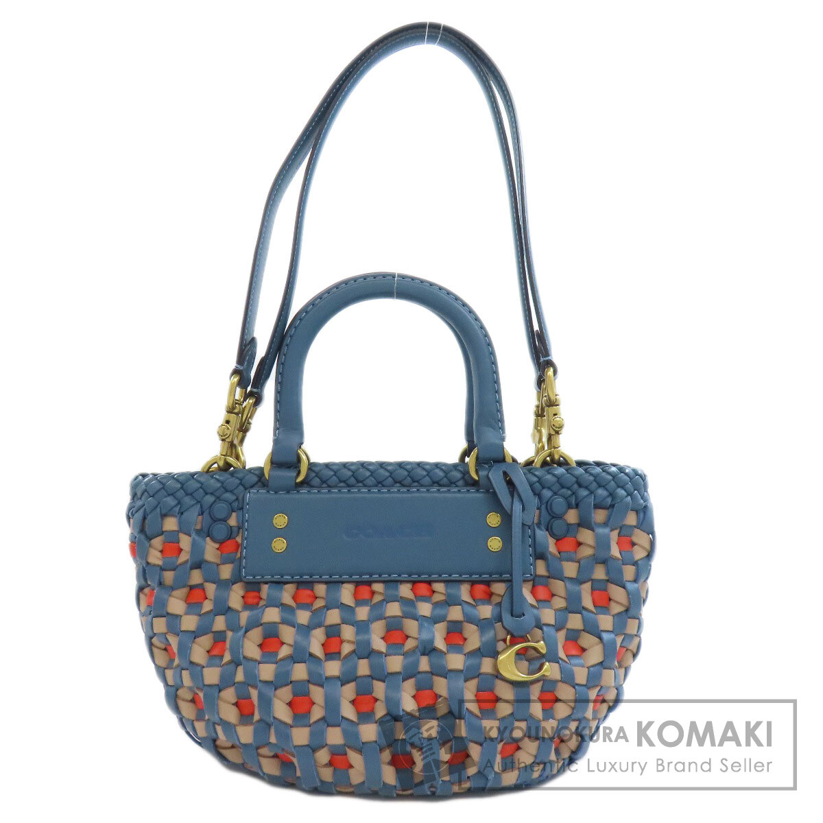 COACH コーチ 603 編み込み 2WAY ハンドバッグ レザー レディース