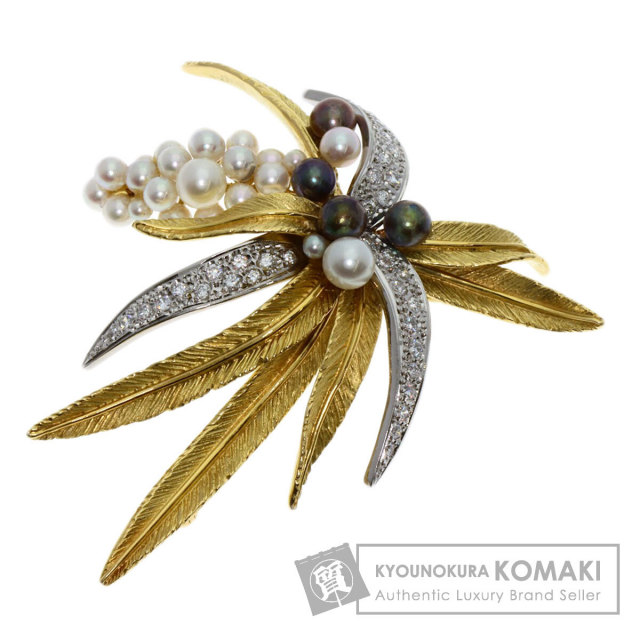 Vintage K18 WGダイヤモンド ブローチ Brooch 約19g Vintage K18 WG