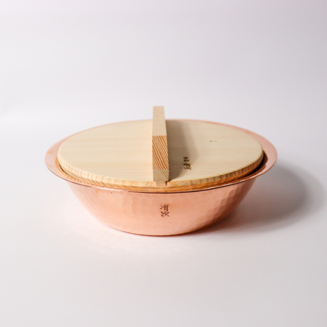 銅にしき鍋（小）20cm（1.4L）木蓋付き 【有次 錦店】