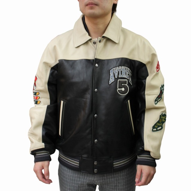 AVIREX スタジアムジャケット メンズ ワイルドベアーズ 本革 レザー
