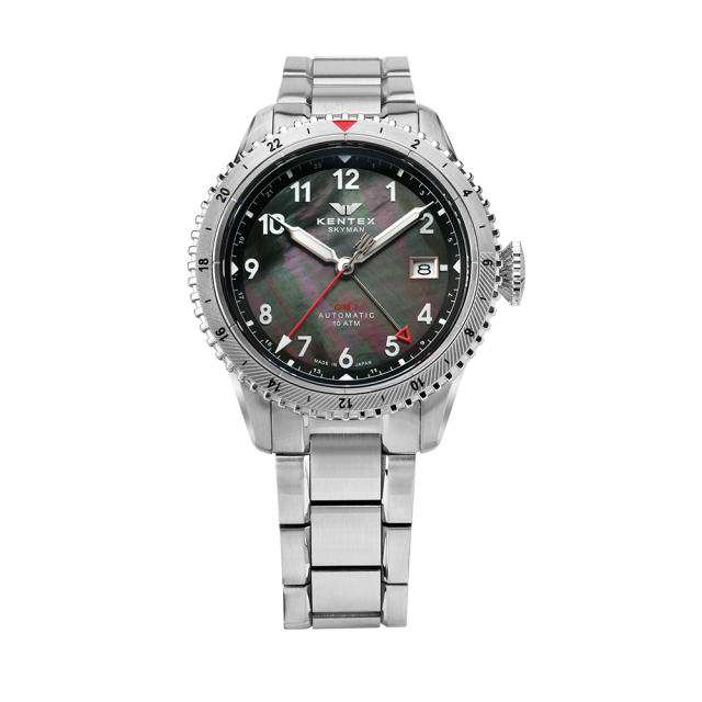 188本限定】KENTEX スカイマンGMT ブラックMOP／SKYMAN GMT Black