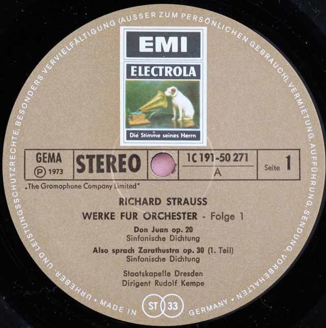LP レコード ケンペのR.シュトラウス/管弦楽曲集Vol.1 (「ドン・ファン