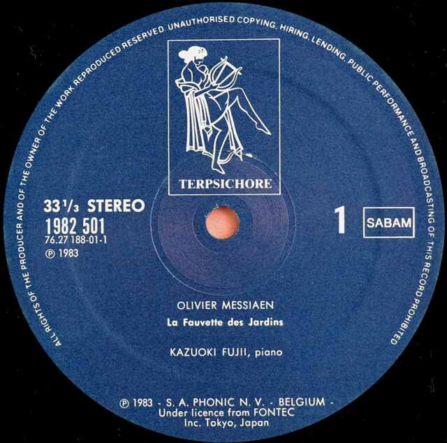 LP レコード 藤井一興のメシアン/「ニワムシクイ」ほか ベルギーFONTEC