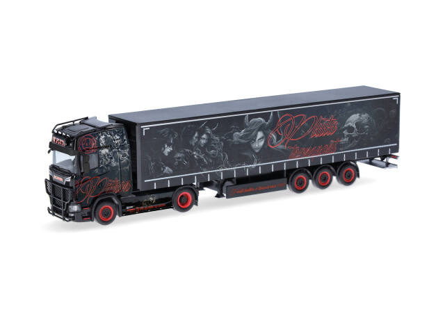 1/24イタレリカーテンサイドトレーラー/トラックプラモデルスカニアman