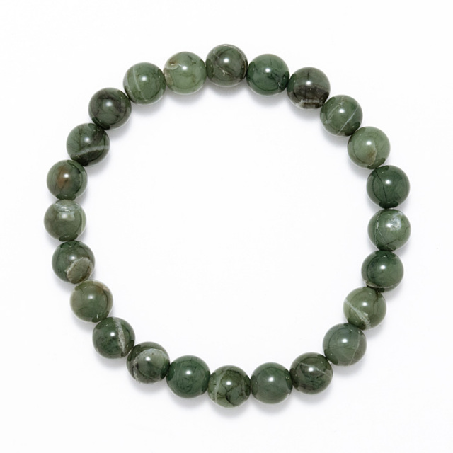 ブレスレット 出雲碧玉 （島根県産） 8mm 24玉 No.13 《証明書付