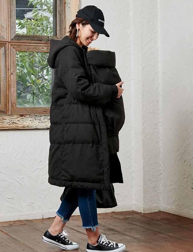 ママパパ兼用 ロング 中綿コート 抱っこダッカー付き | スウィート
