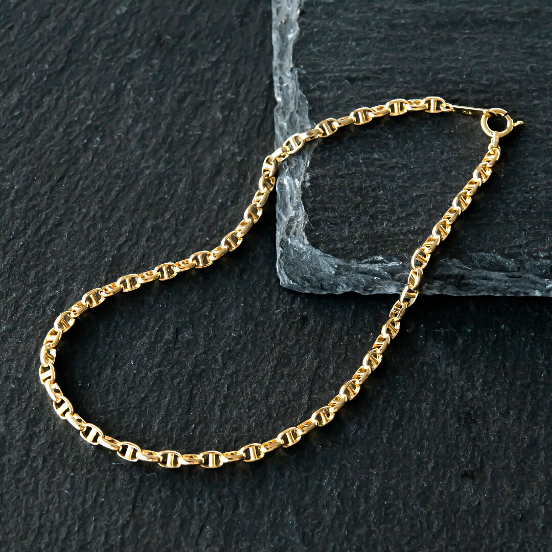 ブレスレット K18イエローゴールド (スカル100)(19cm)(ジェンダーレス