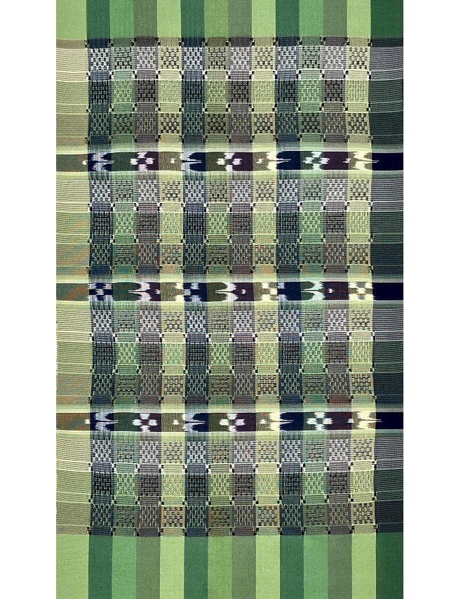 喜屋武八枚 本場琉球南風原花織 九寸名古屋帯 伝統工芸士 野原俊雄