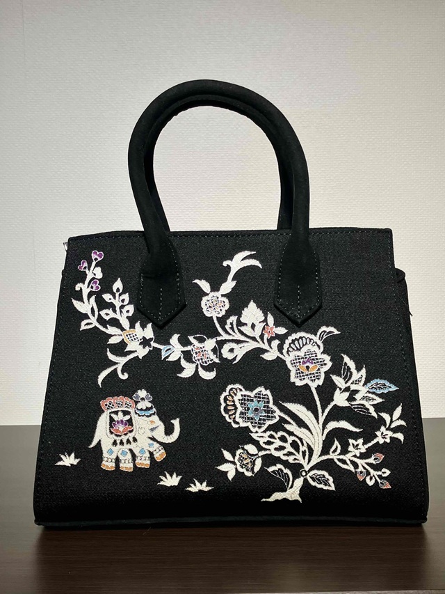 OKAZIMA 岡重 京友禅バッグ BOX 更紗象 ｜着物セレクト専門店スポット