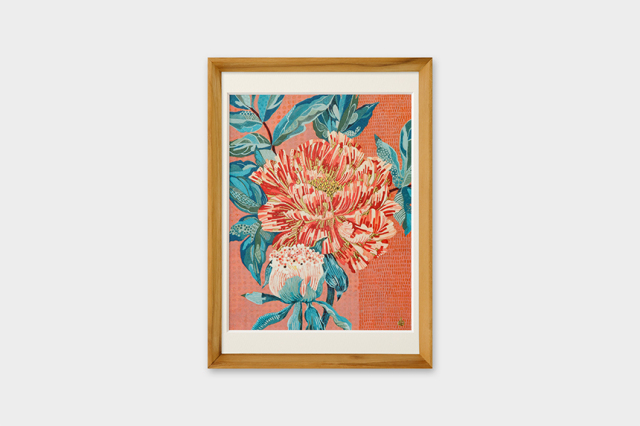 Yuko Kurihara 「百花の王」 A4 アートポスター CWプリント 〔アート