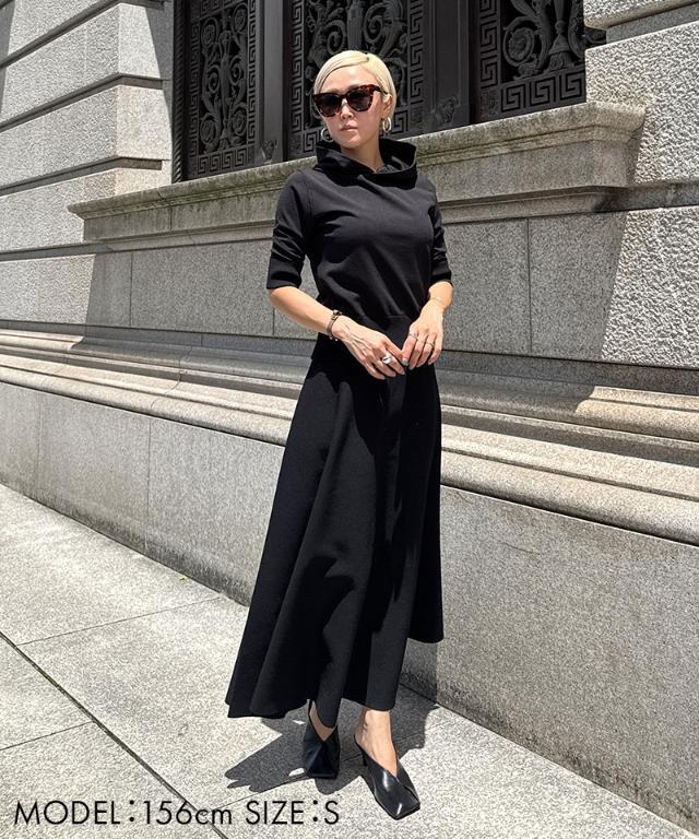 エアリーニットフレアスカート【UVカット・マシンウォッシャブル