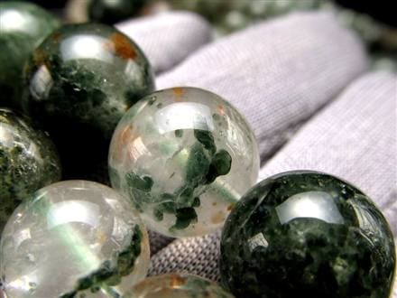 ☆一連☆まるで小さな庭を閉じ込めた！幻想庭園水晶☆クロム雲母入りも