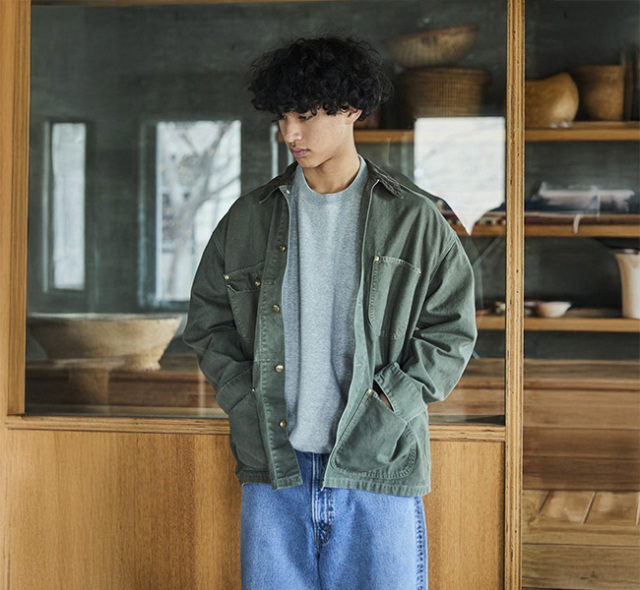 orslow オアスロウ 01-6034-76S RELAX FIT OXFORD COVERALL ARMY GREEN