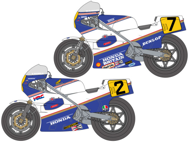 SHUNKO D227SE 1/12 Honda NS500 & Rider 1985 Decal set (for Tamiya