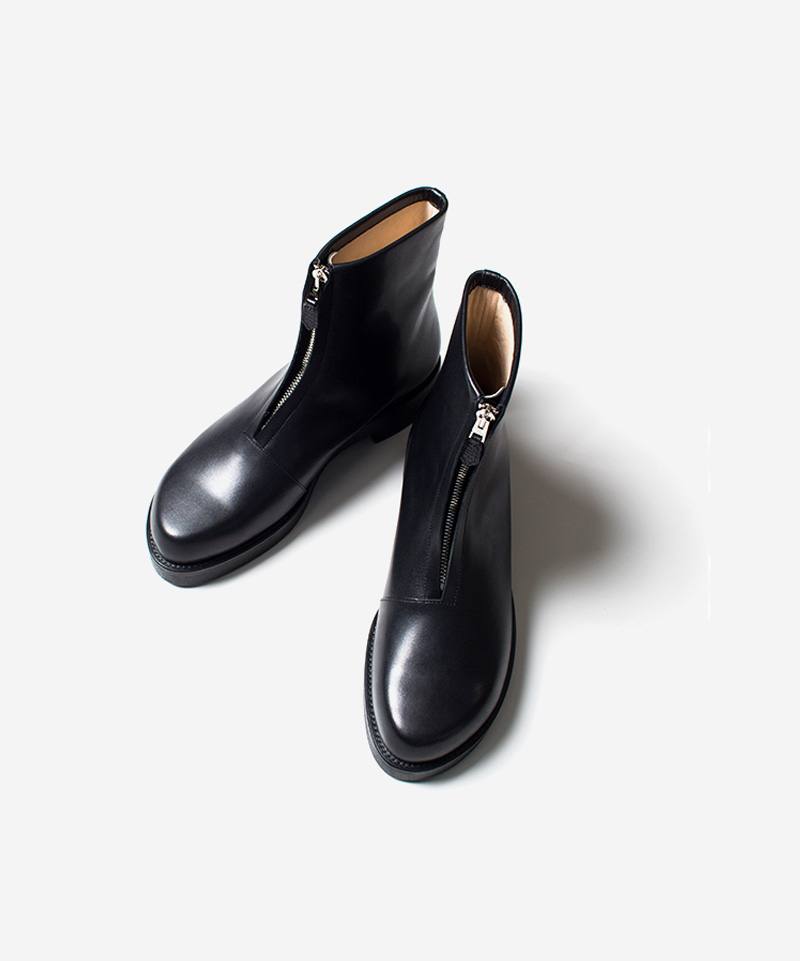 foot the coacher OBLIQUE FRONT ZIP（HARDNESS） BLACK - Mens